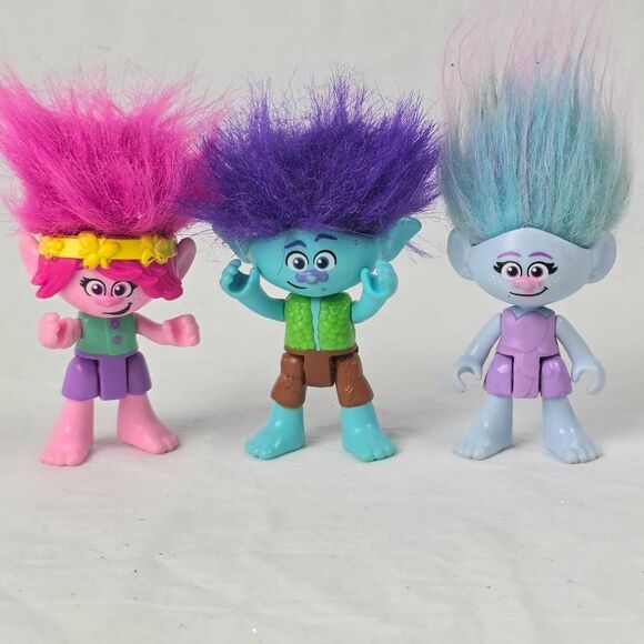 Trolls Figure Lot (3) DreamWorks – Poppy, Branch, Smidge - Picture 1 of 5